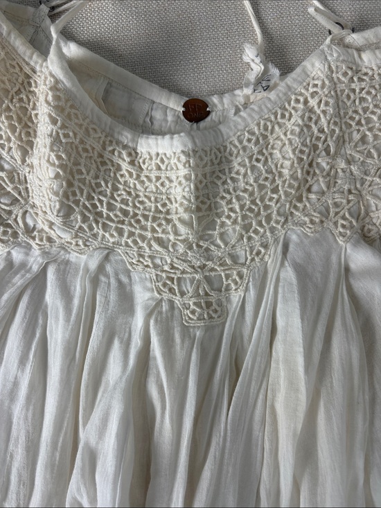 Fp One Tops - Free People: FP One: Cotton Cream Crochet-Yoke Boho Tunic Top